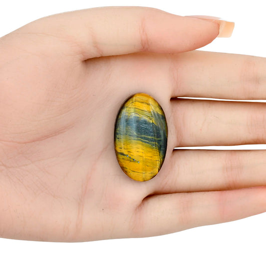 Blue Tiger Eye 33.6x20.5x6.5 mm Oval Gemstone LS01285-17
