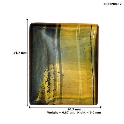 Blue Tiger Eye 24.7x20.7x6 mm Baguette Gemstone LS01288-17