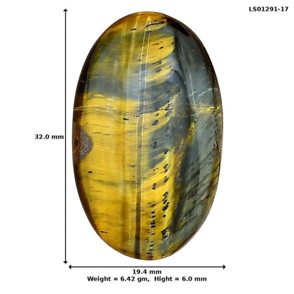 Blue Tiger Eye 32x19.4x6 mm Oval Gemstone LS01291-17