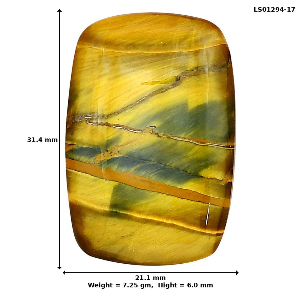 Blue Tiger Eye 31.4x21.1x6 mm Baguette Gemstone LS01294-17