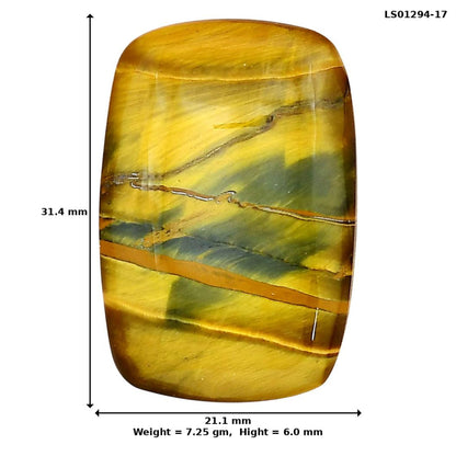 Blue Tiger Eye 31.4x21.1x6 mm Baguette Gemstone LS01294-17