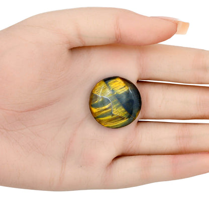 Blue Tiger Eye 25.4x25.4x6 mm Round Gemstone LS01296-17