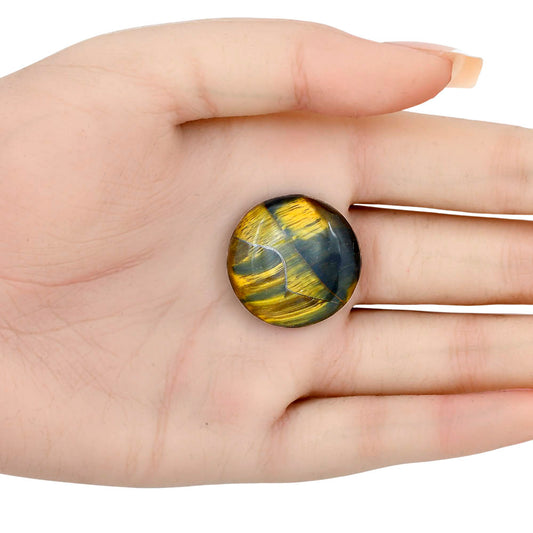 Blue Tiger Eye 25.4x25.4x6 mm Round Gemstone LS01296-17