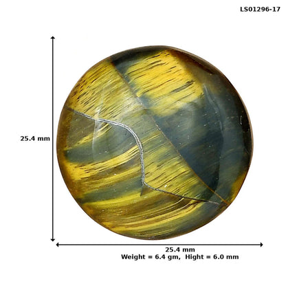 Blue Tiger Eye 25.4x25.4x6 mm Round Gemstone LS01296-17