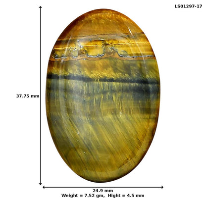 Blue Tiger Eye 37.75x24.9x4.5 mm Oval Gemstone LS01297-17