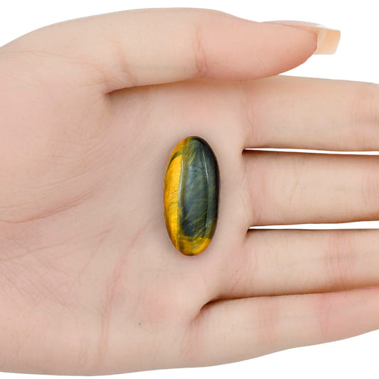 Blue Tiger Eye 29.4x14x6.5 mm Oval Gemstone LS01298-17