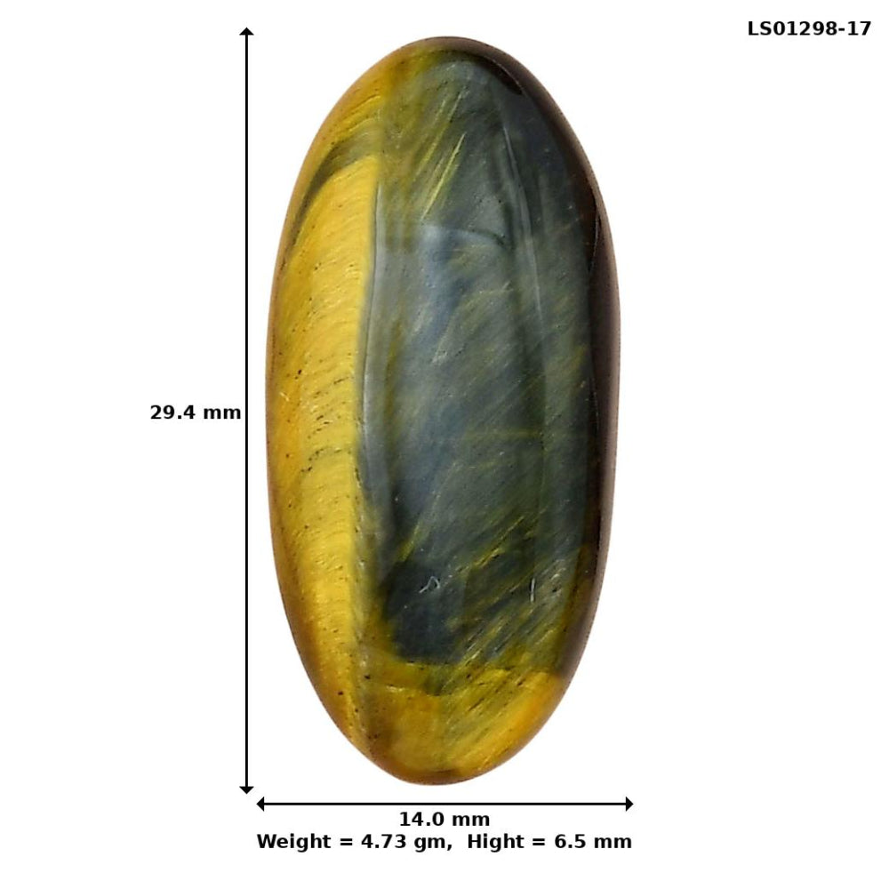 Blue Tiger Eye 29.4x14x6.5 mm Oval Gemstone LS01298-17
