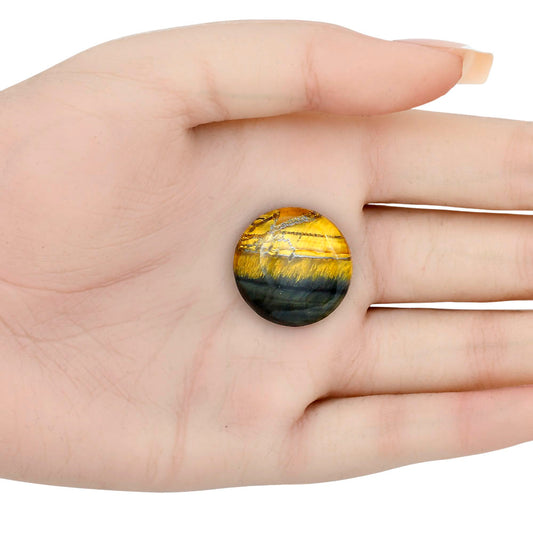 Blue Tiger Eye 22.75x22.75x5.5 mm Round Gemstone LS01299-17