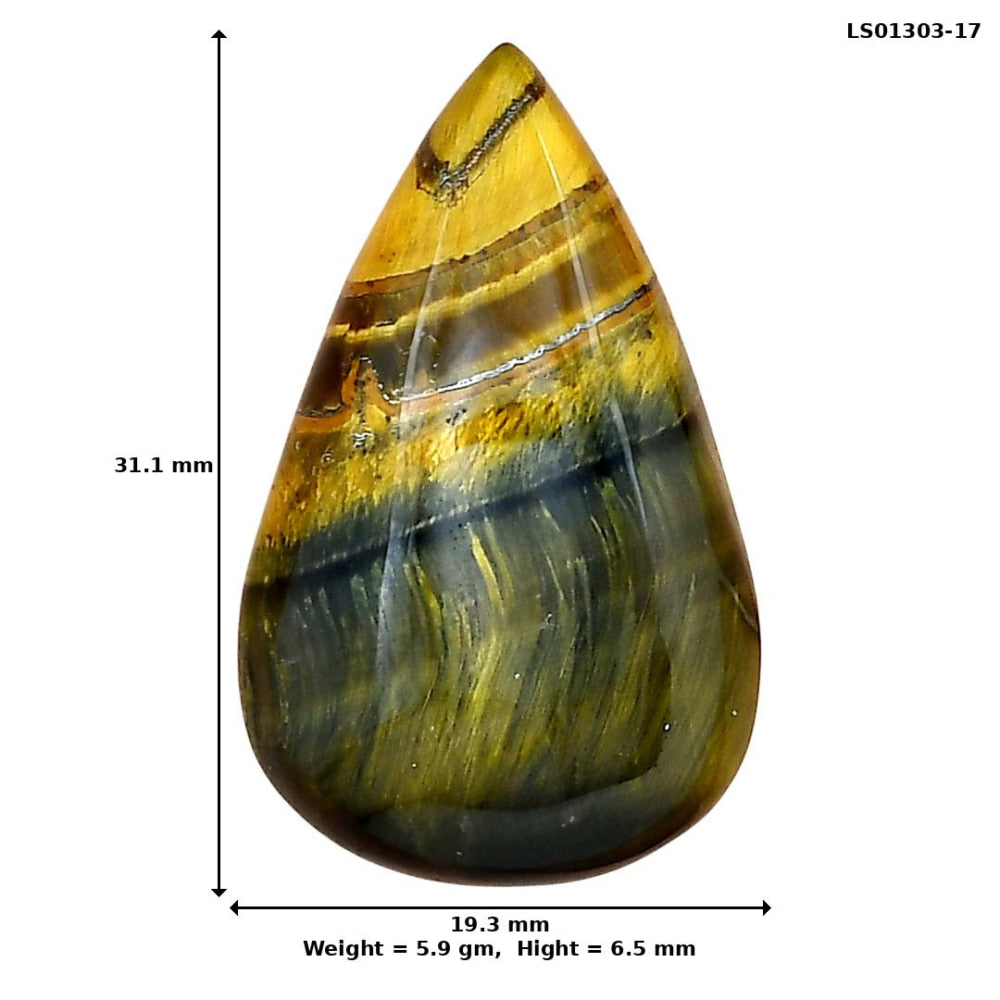 Blue Tiger Eye 31.1x19.3x6.5 mm Pear Gemstone LS01303-17