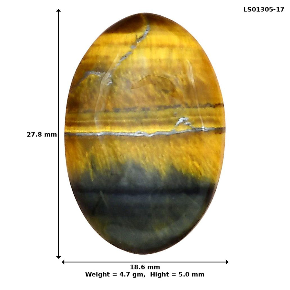 Blue Tiger Eye 27.8x18.6x5 mm Oval Gemstone LS01305-17