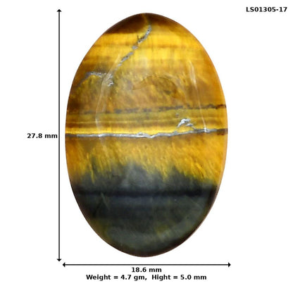 Blue Tiger Eye 27.8x18.6x5 mm Oval Gemstone LS01305-17