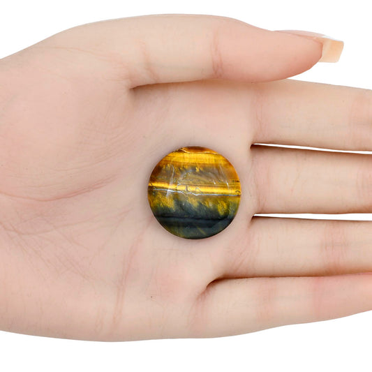 Blue Tiger Eye 25.5x25.5x6 mm Round Gemstone LS01306-17