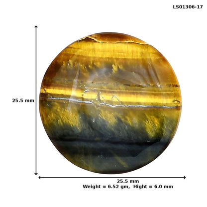 Blue Tiger Eye 25.5x25.5x6 mm Round Gemstone LS01306-17