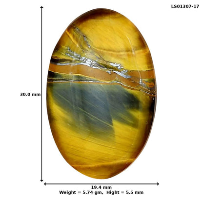 Blue Tiger Eye 30x19.4x5.5 mm Oval Gemstone LS01307-17