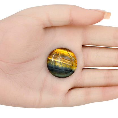 Blue Tiger Eye 26.2x26.2x6 mm Round Gemstone LS01311-17