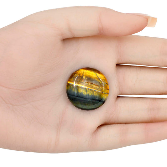 Blue Tiger Eye 26.2x26.2x6 mm Round Gemstone LS01311-17
