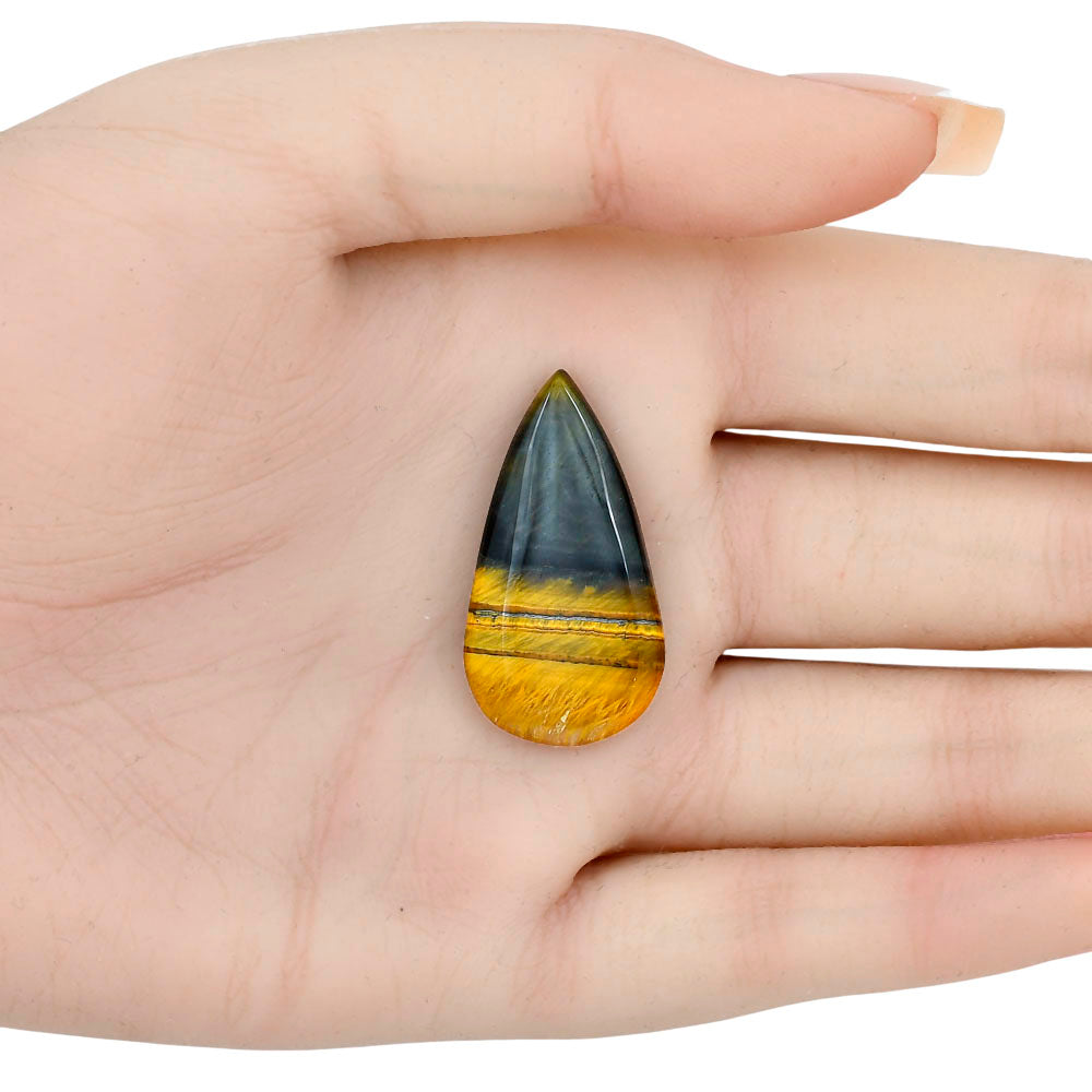 Blue Tiger Eye 32.5x17.4x4.5 mm Pear Gemstone LS01317-17