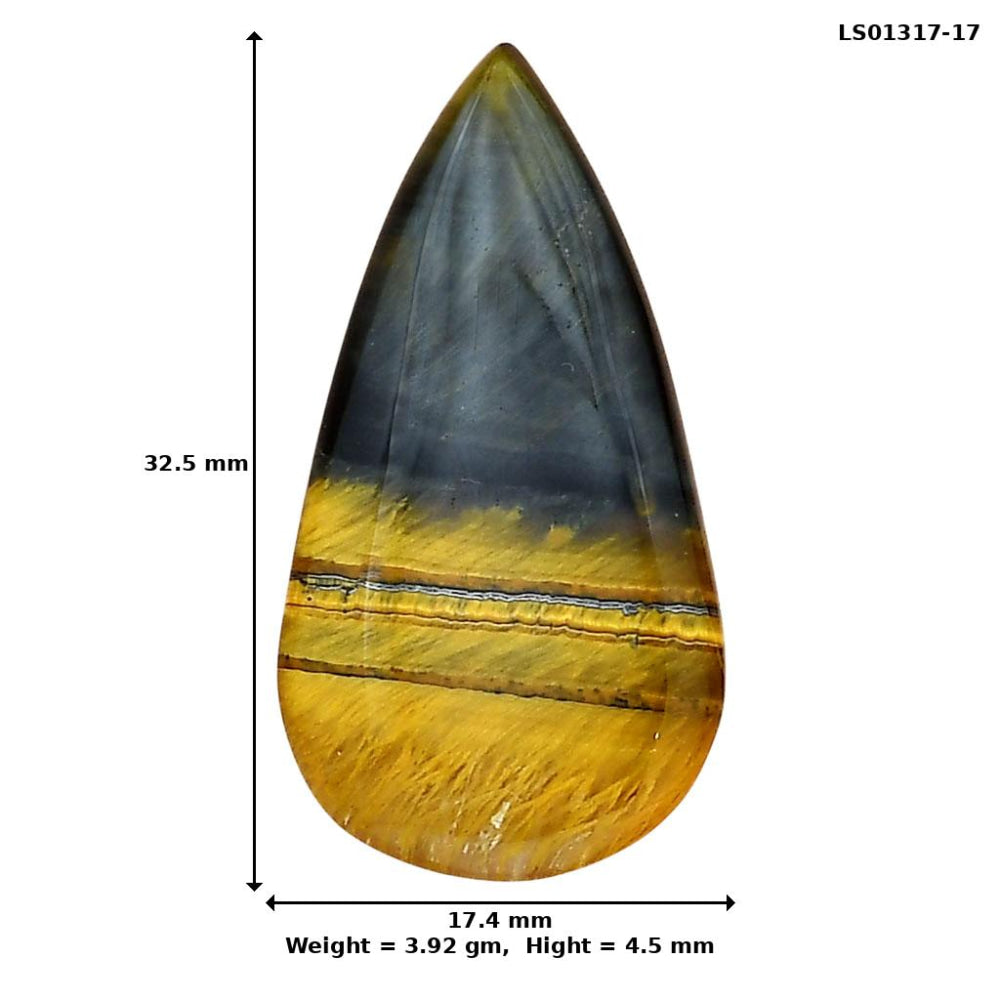 Blue Tiger Eye 32.5x17.4x4.5 mm Pear Gemstone LS01317-17