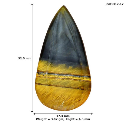 Blue Tiger Eye 32.5x17.4x4.5 mm Pear Gemstone LS01317-17