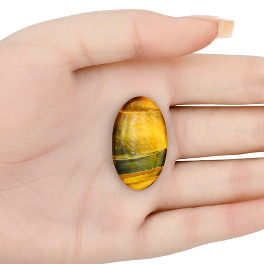 Blue Tiger Eye 33x19.4x5.5 mm Oval Gemstone LS01318-17