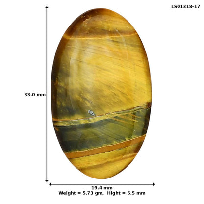 Blue Tiger Eye 33x19.4x5.5 mm Oval Gemstone LS01318-17