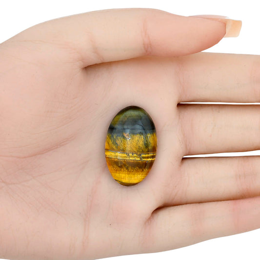 Blue Tiger Eye 29x18.7x6 mm Oval Gemstone LS01323-17