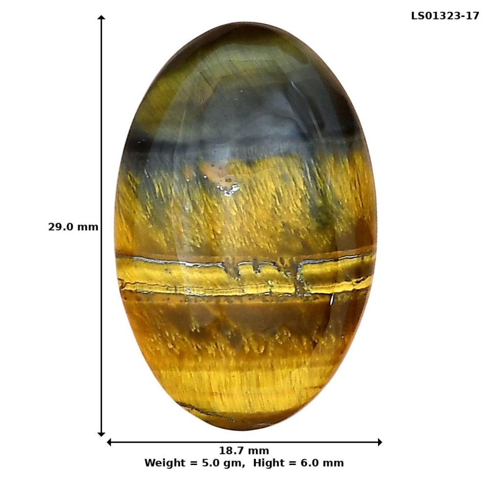 Blue Tiger Eye 29x18.7x6 mm Oval Gemstone LS01323-17