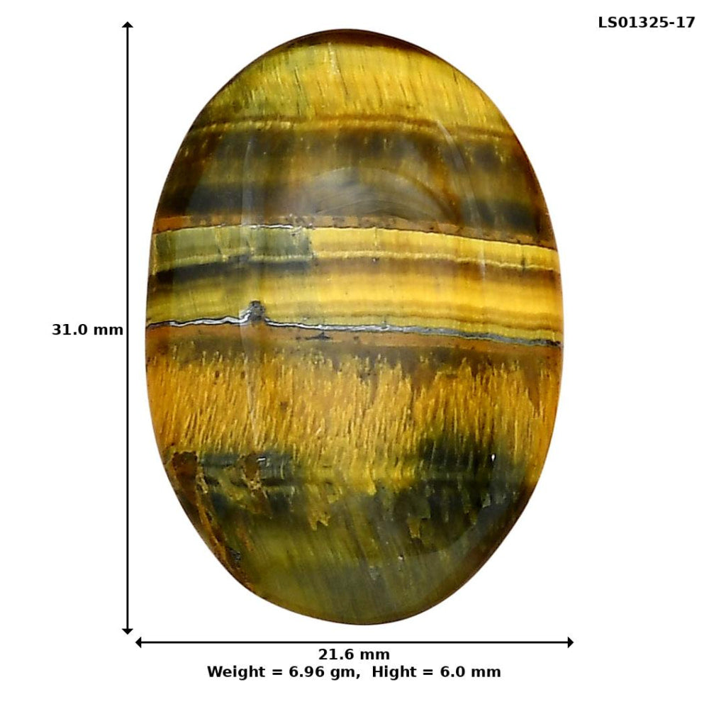 Blue Tiger Eye 31x21.6x6 mm Oval Gemstone LS01325-17