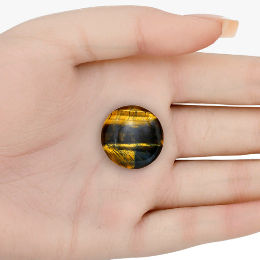 Blue Tiger Eye 22x22x6 mm Round Gemstone LS01326-17