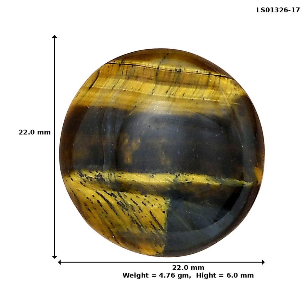 Blue Tiger Eye 22x22x6 mm Round Gemstone LS01326-17
