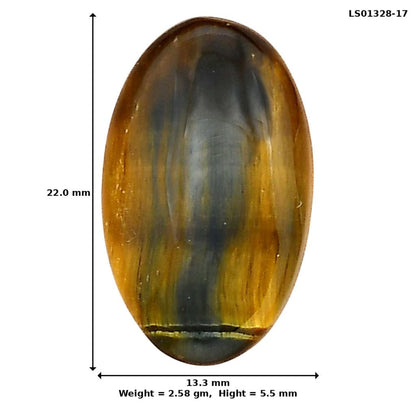 Blue Tiger Eye 22x13.3x5.5 mm Oval Gemstone LS01328-17