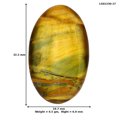 Blue Tiger Eye 32.2x19.7x6 mm Oval Gemstone LS01330-17