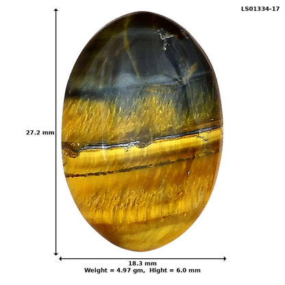 Blue Tiger Eye 27.2x18.3x6 mm Oval Gemstone LS01334-17