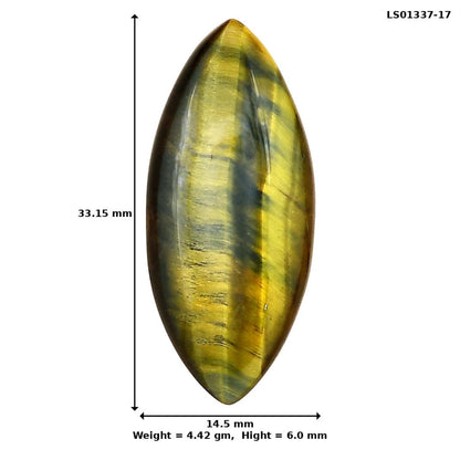 Blue Tiger Eye 33.15x14.5x6 mm Marquise Gemstone LS01337-17