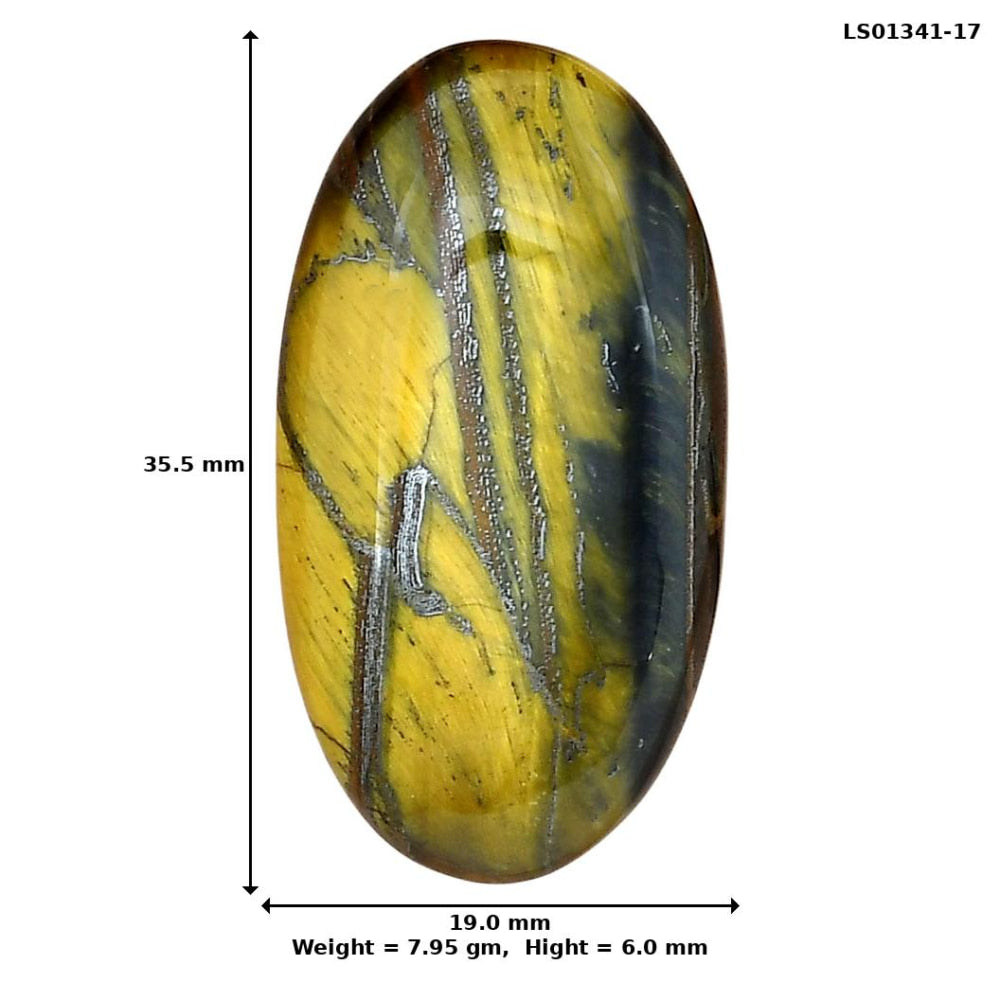 Blue Tiger Eye 35.5x19x6 mm Oval Gemstone LS01341-17