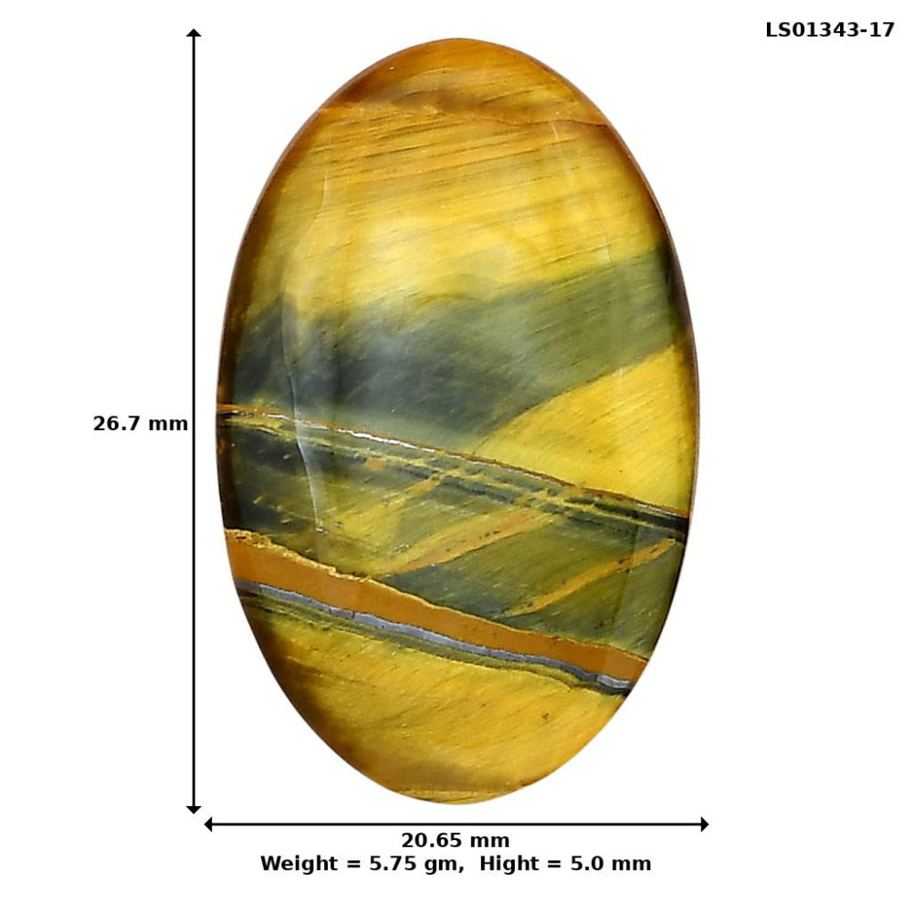 Blue Tiger Eye 26.7x20.65x5 mm Oval Gemstone LS01343-17