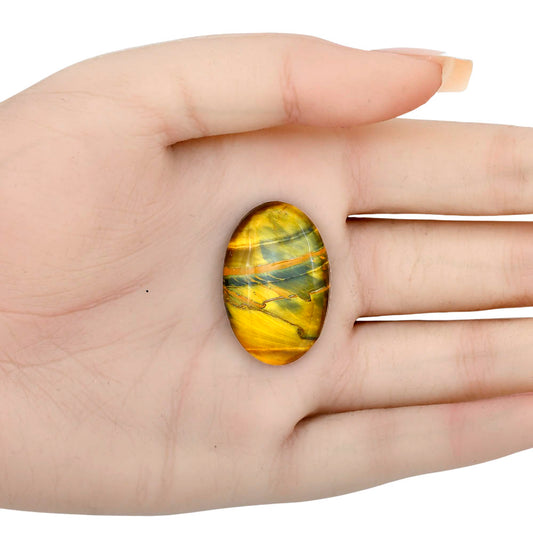 Blue Tiger Eye 30.7x20.15x5.5 mm Oval Gemstone LS01344-17