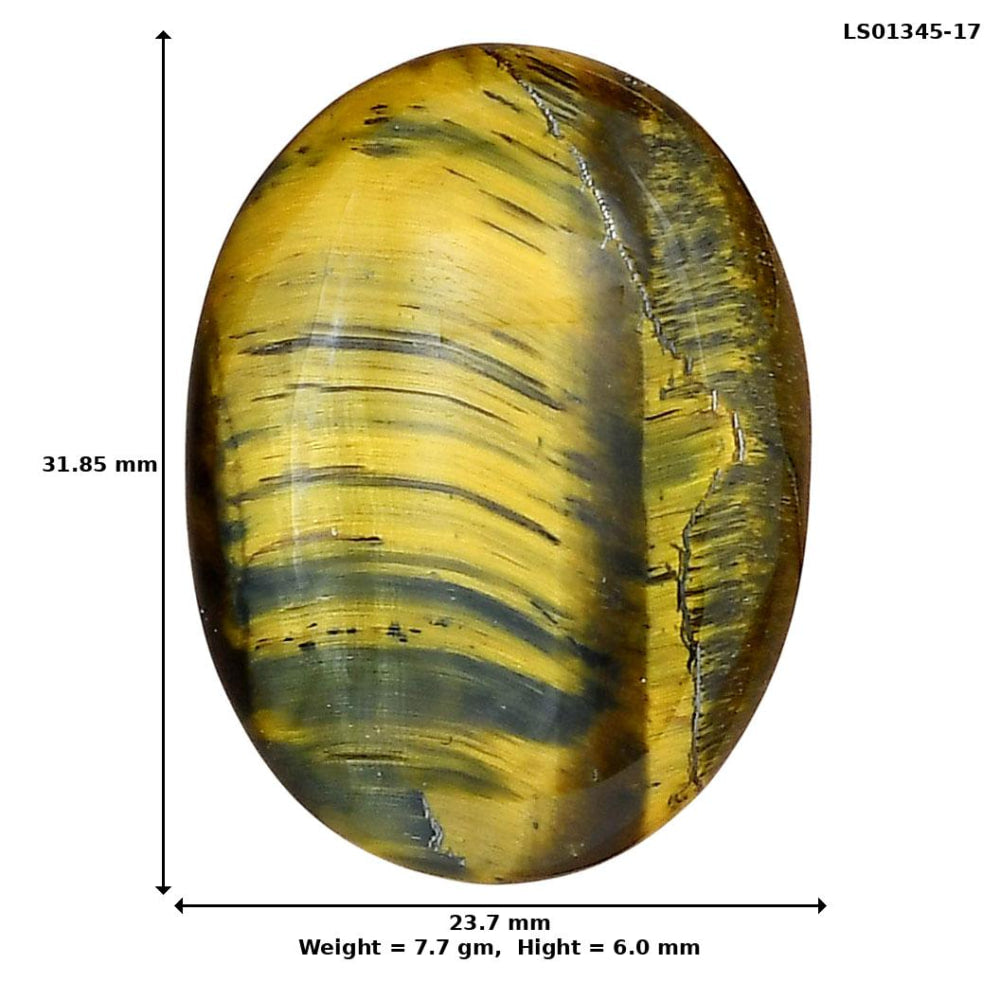 Blue Tiger Eye 31.85x23.7x6 mm Oval Gemstone LS01345-17