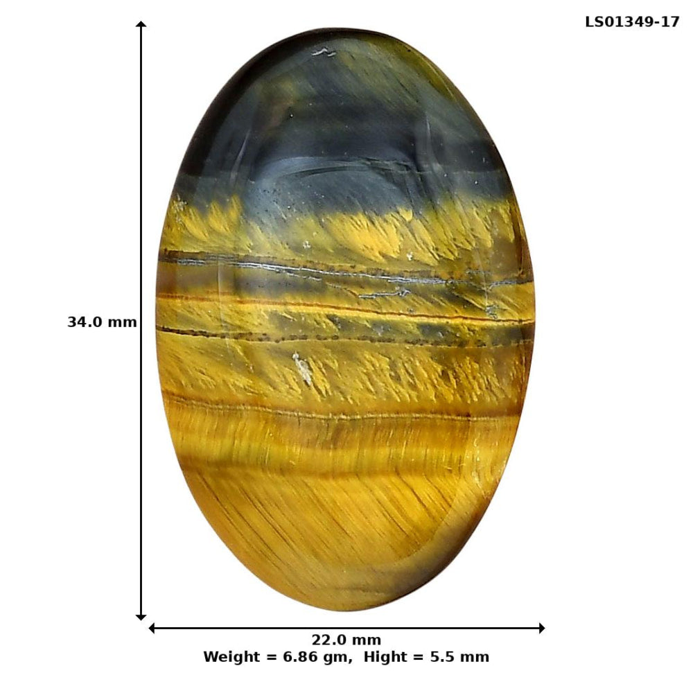 Blue Tiger Eye 34x22x5.5 mm Oval Gemstone LS01349-17