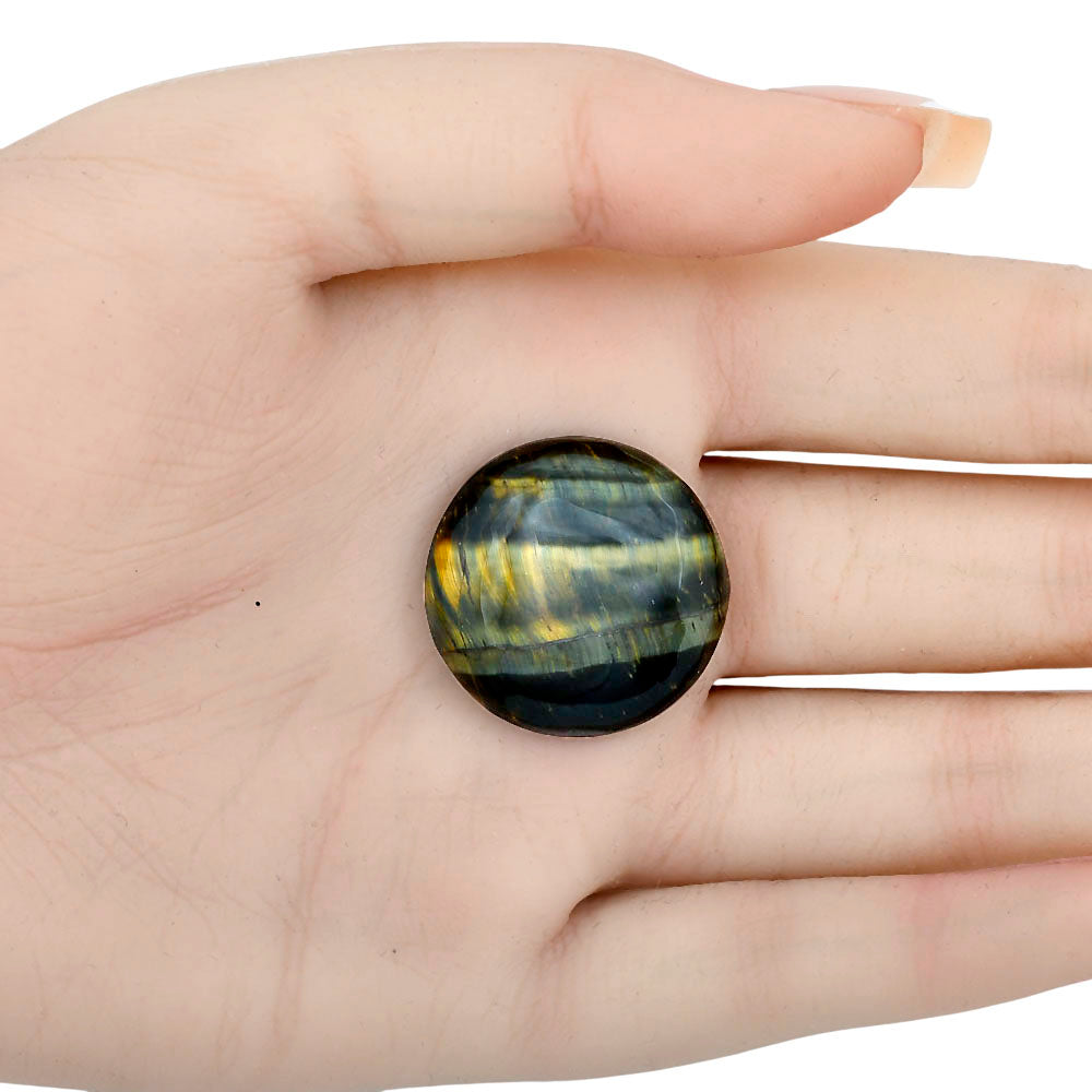 Blue Tiger Eye 25.75x25.75x6 mm Round Gemstone LS01350-17