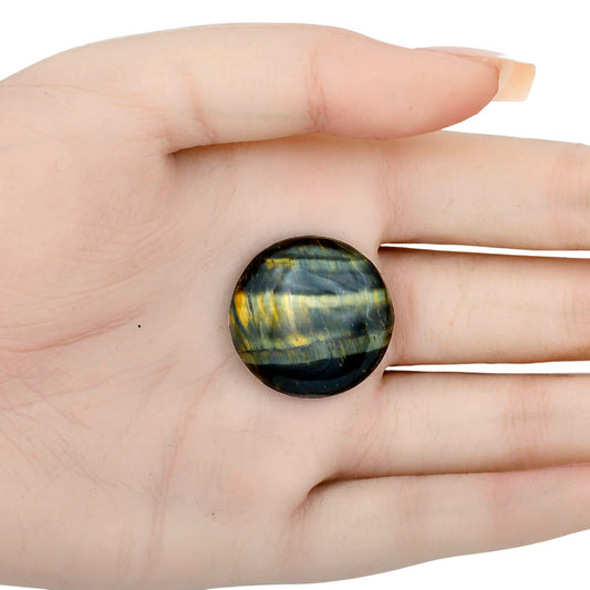 Blue Tiger Eye 25.75x25.75x6 mm Round Gemstone LS01350-17