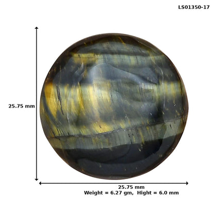 Blue Tiger Eye 25.75x25.75x6 mm Round Gemstone LS01350-17