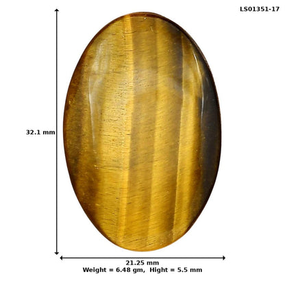Blue Tiger Eye 32.1x21.25x5.5 mm Oval Gemstone LS01351-17