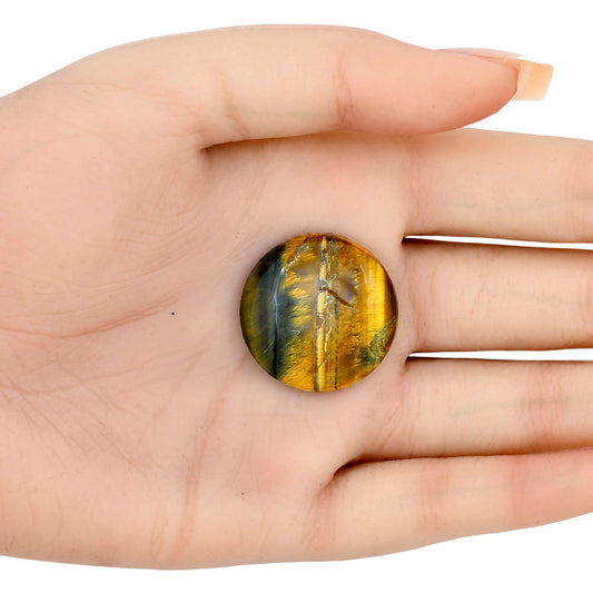Blue Tiger Eye 26.26x26.26x6.5 mm Round Gemstone LS01352-17