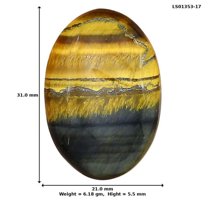 Blue Tiger Eye 31x21x5.5 mm Oval Gemstone LS01353-17