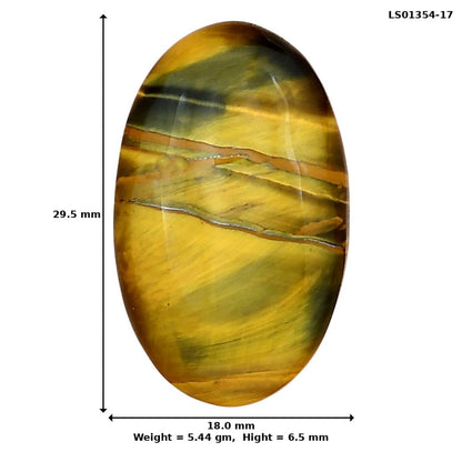 Blue Tiger Eye 29.5x18x6.5 mm Oval Gemstone LS01354-17