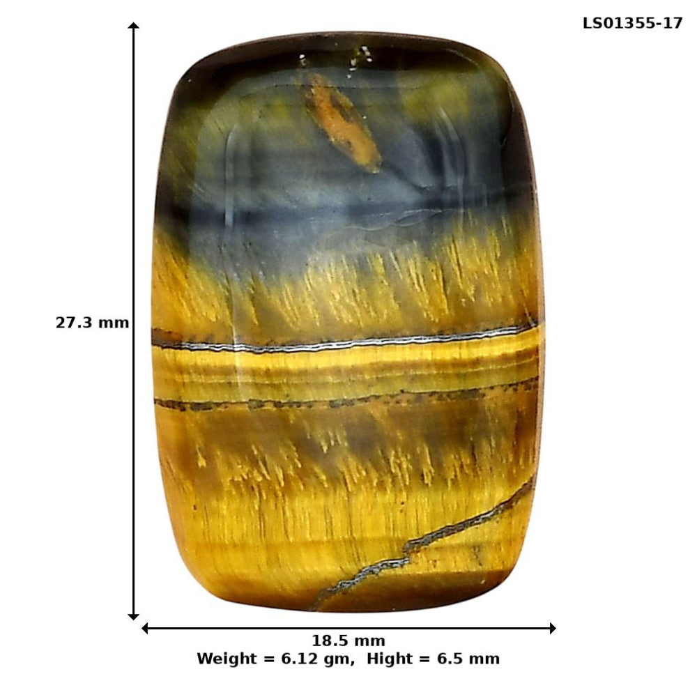 Blue Tiger Eye 27.3x18.5x6.5 mm Baguette Gemstone LS01355-17