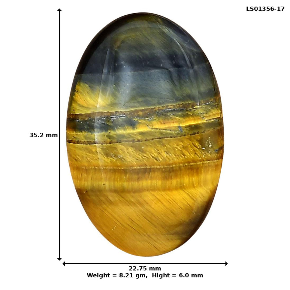 Blue Tiger Eye 35.2x22.75x6 mm Oval Gemstone LS01356-17