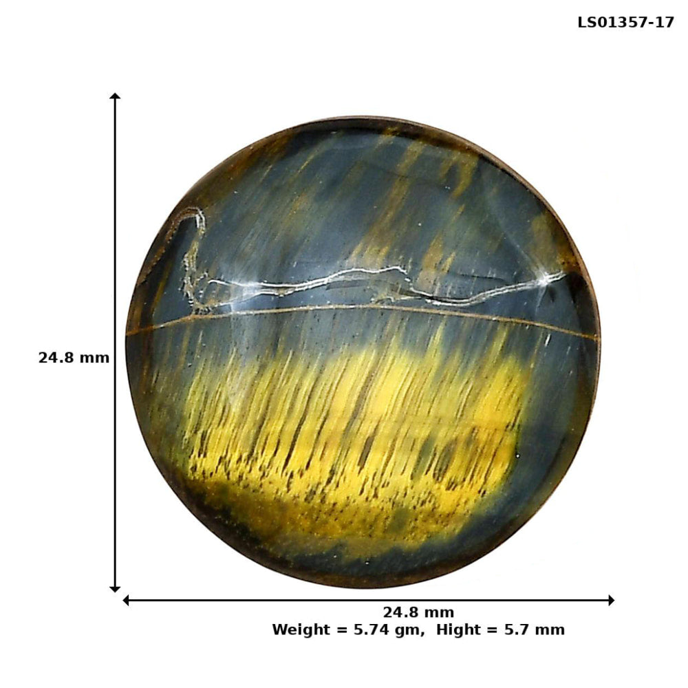 Blue Tiger Eye 24.8x24.8x5.7 mm Round Gemstone LS01357-17