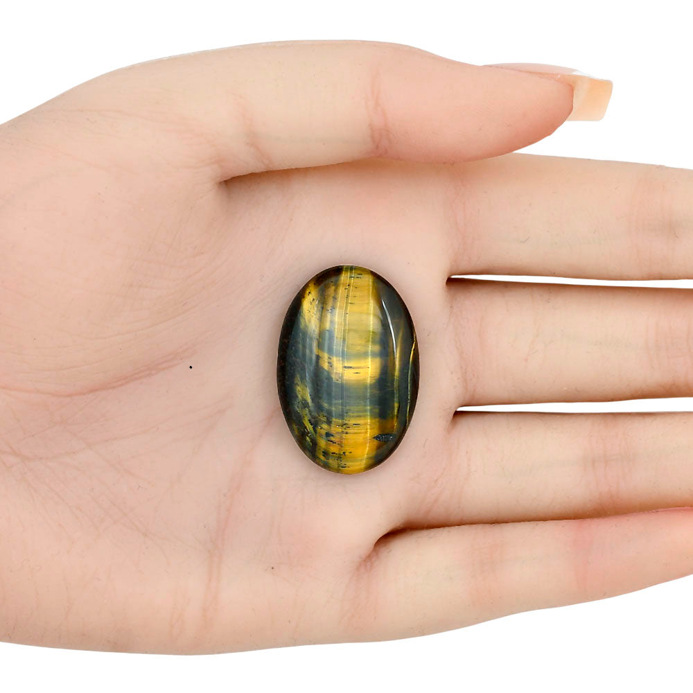 Blue Tiger Eye 30.5x20.85x5.5 mm Oval Gemstone LS01358-17